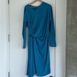 St. John Teal Long Sleeve Dress